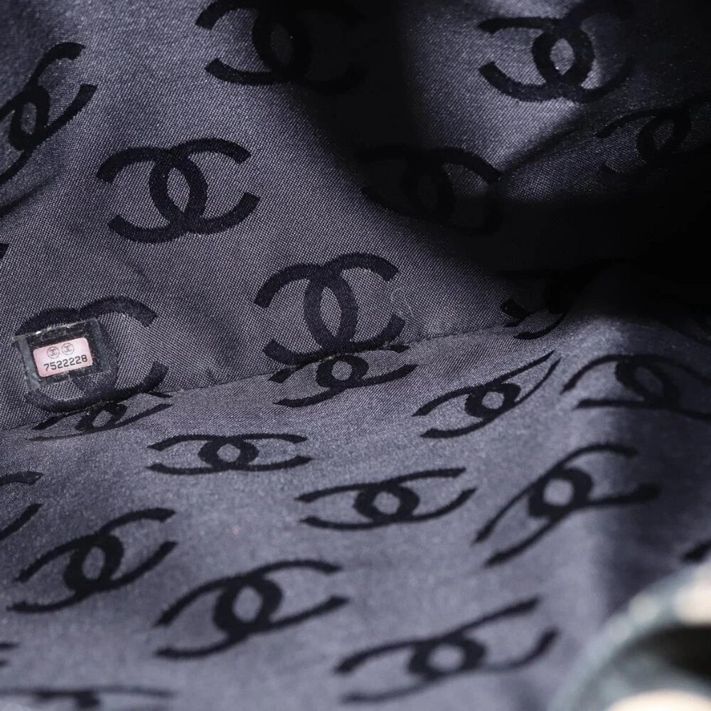 CHANEL Bysy Line Boston Bag Canvas Black CC Auth bs30986 - Picture 13 of 16